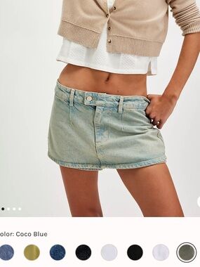 Free People Coco Blue Denim Mini Skirt